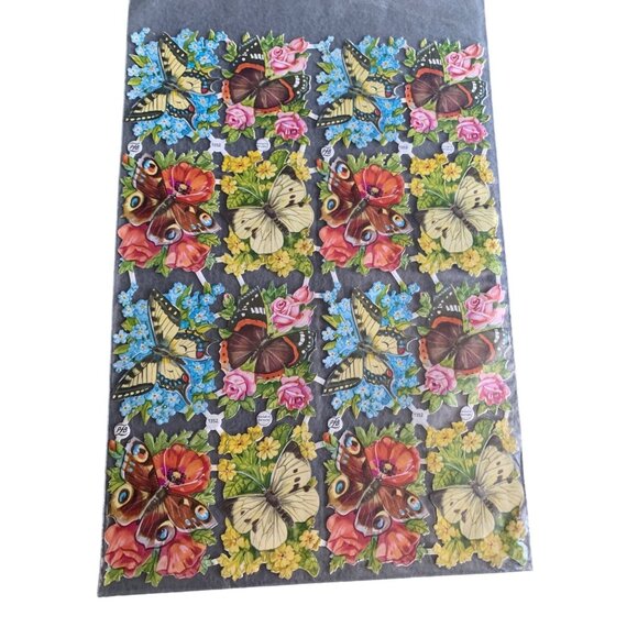 Vintage Butterflies & Flowers Die Cuts 1352 Germany - Picture 1 of 6